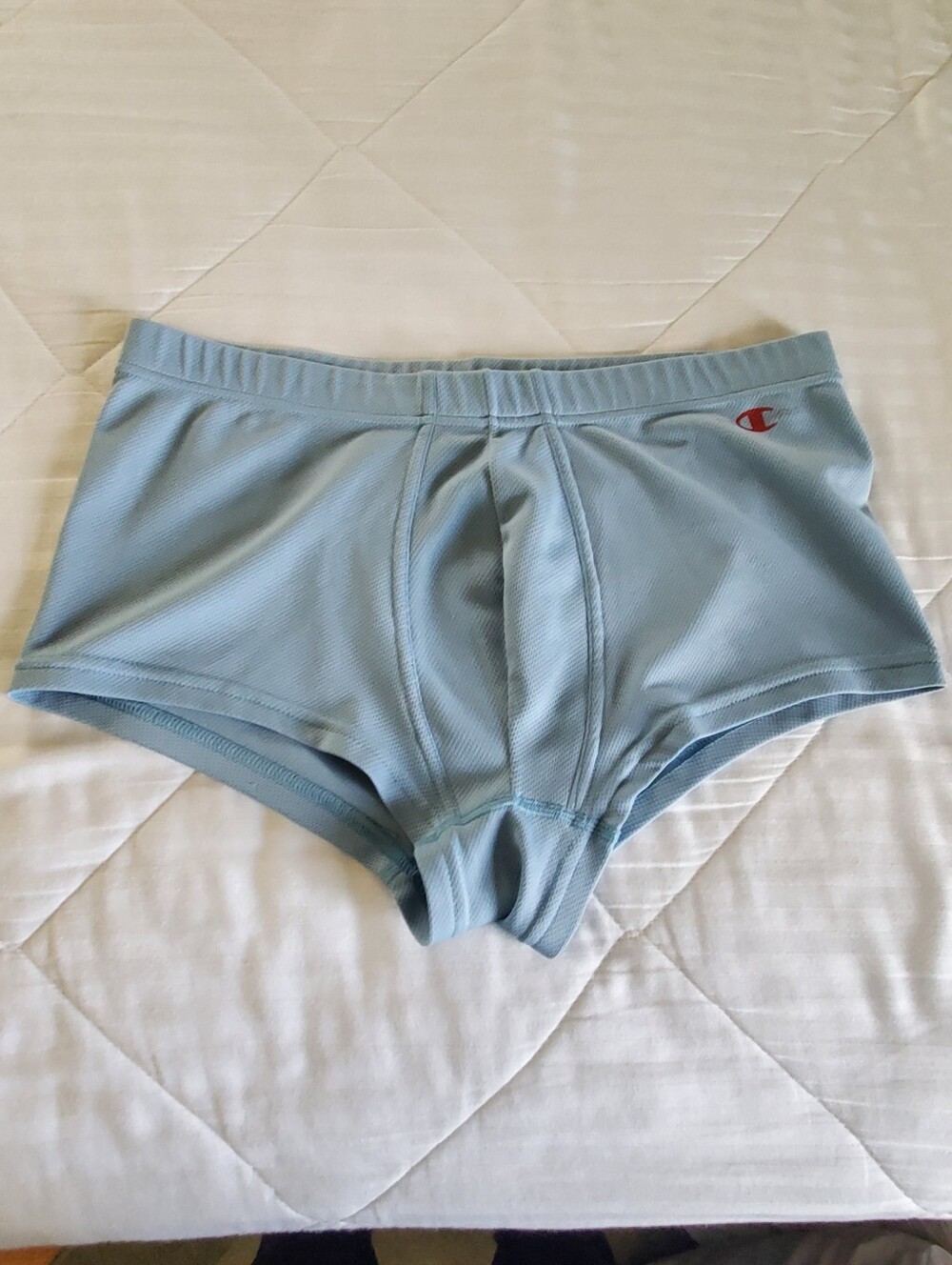 Champion Light Blue Men's Boxer Briefs with Logo